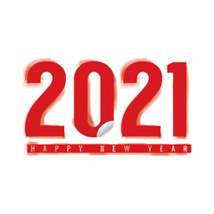 Happy New Year 2021 Typography Design Vector Illustration.