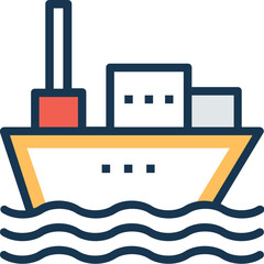 Vector icon of cargo ship