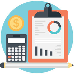 Accounting concept, clipboard with financial report