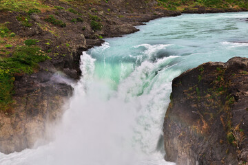 Waterfall Salto Grande in Torres del Paine National Park, Patagonia, Chile