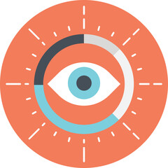 Eye vision flat style vector icon 