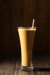 A tall Glass of Cold Coffee a  coffee drink 	