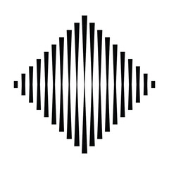 Rectangle Logo with lines.Square unusual icon Design .frame with Vector stripes .