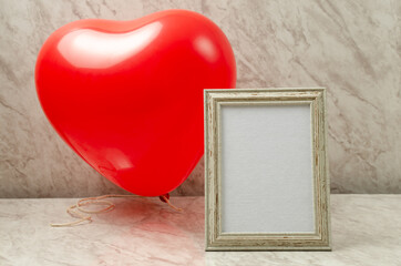 Blank card framed with decoration for Valentine's Day.