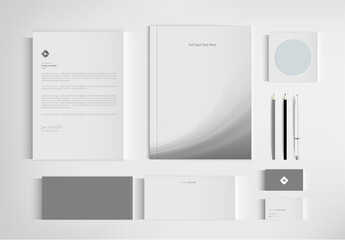 Mock up set business brand template of stationery. vector design.