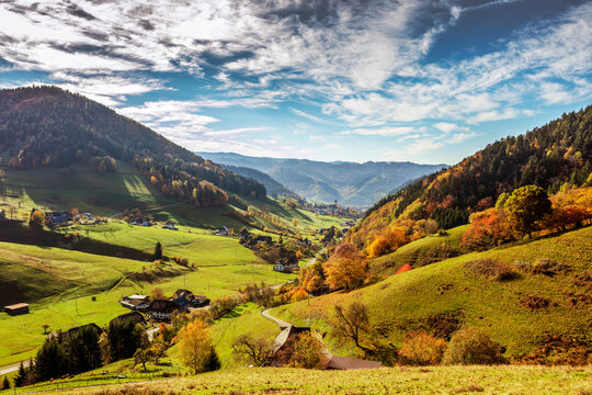 the Black Forest community of M&uuml;nstertal in autumn