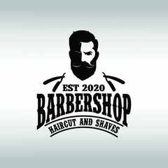 Barber Shop label, banner, logo vector