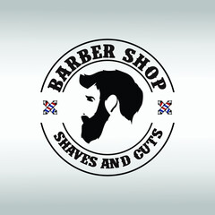 Barber Shop label, banner, logo vector