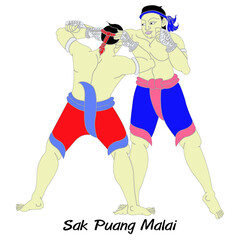 The Thai Art of Boxing, Minor Thai-style boxing winning card : 15 styles.
 1 of 15 styles of  Look Mai Muay Thai.This style is called garland tattoo.
Thai language is called Sak Puang Malai.