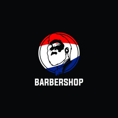 Barber Shop label, banner, logo vector