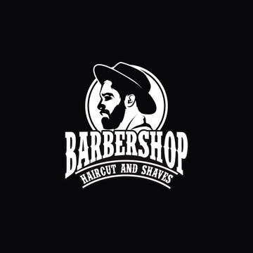 Barber Shop label, banner, logo vector