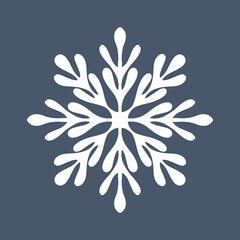 Snowflake icon. Christmas and winter emblem. Stencil, scantling design. Vector stock illustration. EPS 10