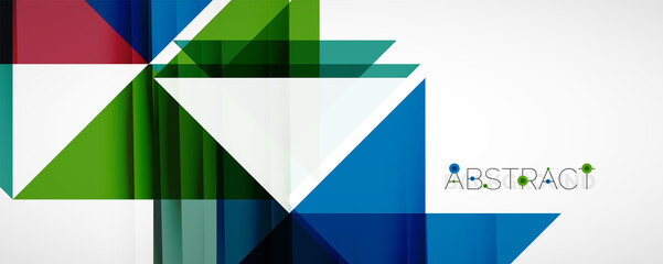 Geometric abstract background. Techno color triangle shapes. Vector illustration for covers, banners, flyers and posters and other designs