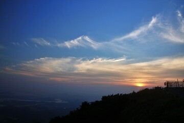sunset over the mountains