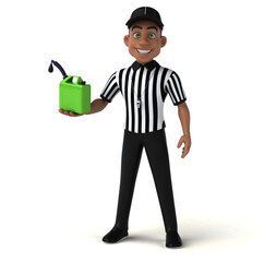 Fun 3D Illustration of an american Referee