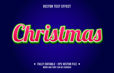 Editable text effect - merry christmas fun style with red and green color