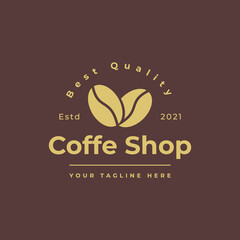 logo design for cafe in vintage style with coffee icon illustration