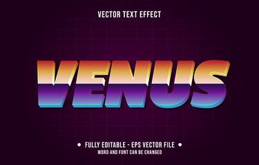 Editable text effect - venus retro style © nawaittgraph