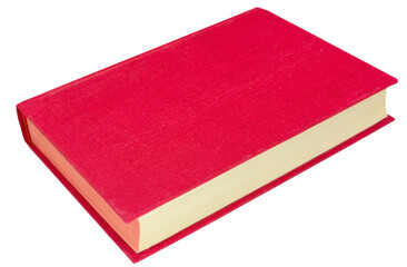 Red hardcover book isolated on white