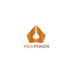 pen logo illustration poker design vector