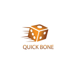 Dice logo fast color design vector illustration