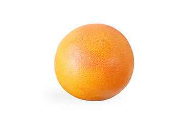 Set of fresh orange cut grapefruit whole, half and slices isolated on white background.