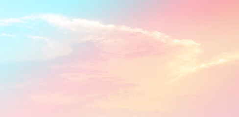 Naklejka na ściany i meble The pastel sky is as beautiful as a dream, suitable for use as a background and material for graphic design and websites.