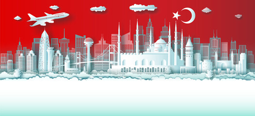 Travel Turkey top world famous city ancient and palace architecture. - 402975143