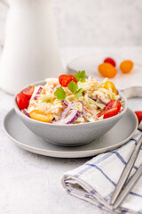 Homemade Coleslaw Salad. Traditional American salad made from slaw, carrot and onion