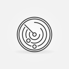 Radar linear vector concept round icon or logo element