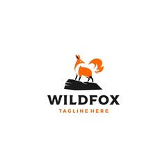 Elegant Fox Logo design vector illustration