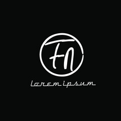 FN f n Initial handwriting creative fashion elegant design logo Sign Symbol template vector icon