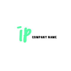 IP i p Initial handwriting creative fashion elegant design logo Sign Symbol template vector icon