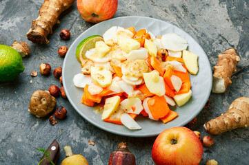 Vitamin salad with vegetables and fruits