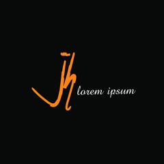 JH j h Initial handwriting creative fashion elegant design logo Sign Symbol template vector icon