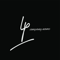 LP L P Initial handwriting creative fashion elegant design logo Sign Symbol template vector icon