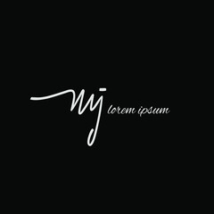 MJ M J Initial handwriting creative fashion elegant design logo Sign Symbol template vector icon