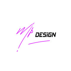 MP m p Initial handwriting creative fashion elegant design logo Sign Symbol template vector icon