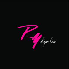 Fototapeta premium RM R M Initial handwriting creative fashion elegant design logo Sign Symbol template vector icon