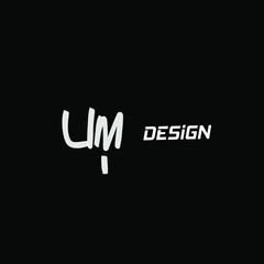 UM U M Initial handwriting creative fashion elegant design logo Sign Symbol template vector icon