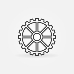 Cog or Gear Wheel vector thin line concept icon or design element