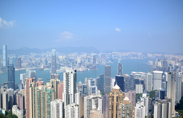 Fototapeta na wymiar China, hong kong, victoria peak, city, skyline, skyscraper
