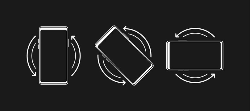 Rotate Mobile Phone. Turn Your Device. Device Rotation Symbol. Vector Illustration.