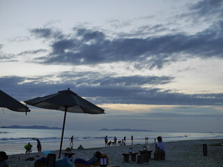 A beautiful sunset beach shot in a beautiful evening, perfect for a background image.