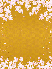 桜とキラキラピンクの背景素材 縦長 April Wall Mural Apr Katie カチエ