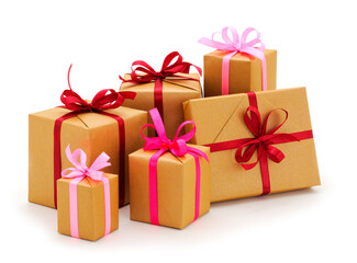 Gift boxes, gifts on a white background isolated.
