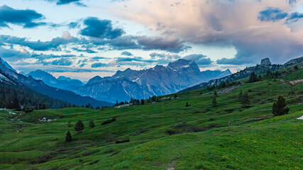 Obraz premium landscape forest in trentino with dolomiti mountain
