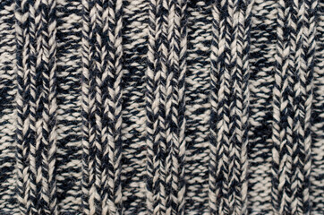 Wool hand knit pattern. Colored wool knitting texture background. Knitted wool sweater