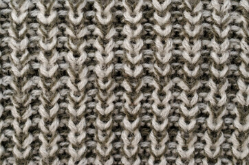 Wool hand knit pattern. Colored wool knitting texture background. Knitted wool sweater