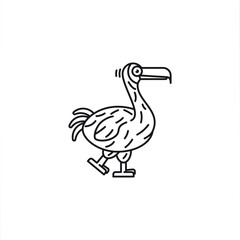 Extinct Dodo bird vector line icon © eyewave